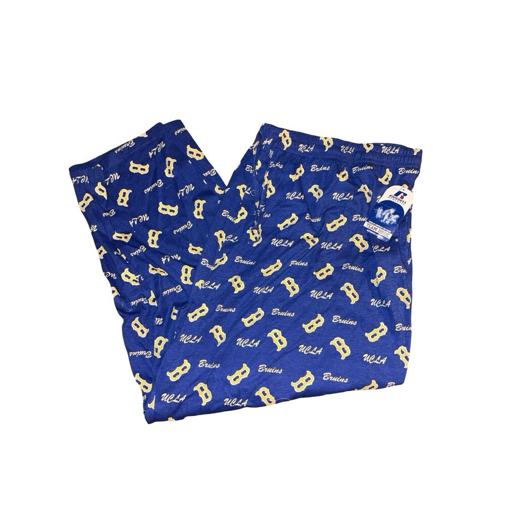 UCLA Bruins Pajama Pants Men’s Blue Gold Russell Athletic Team Issue NWT